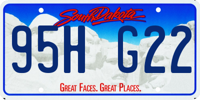 SD license plate 95HG22
