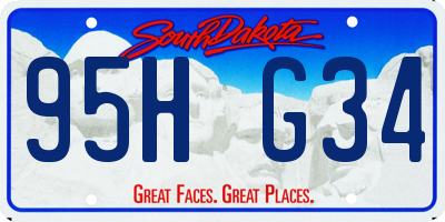 SD license plate 95HG34