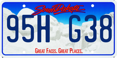 SD license plate 95HG38
