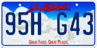 SD license plate 95HG43