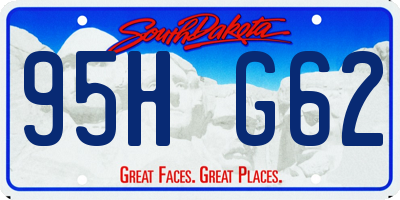 SD license plate 95HG62