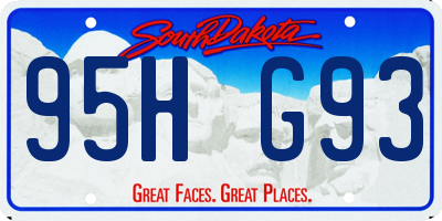 SD license plate 95HG93