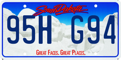 SD license plate 95HG94