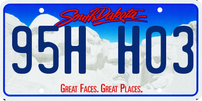 SD license plate 95HH03