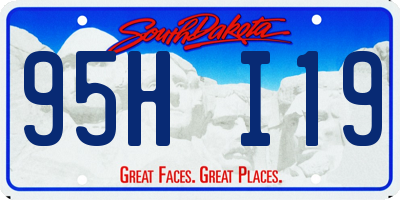 SD license plate 95HI19