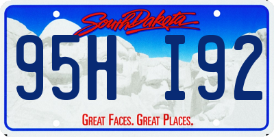 SD license plate 95HI92