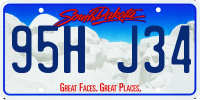 SD license plate 95HJ34
