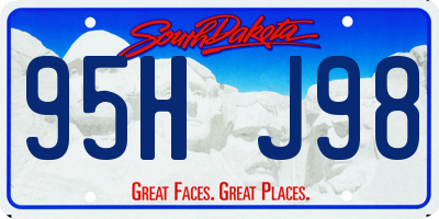 SD license plate 95HJ98