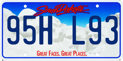 SD license plate 95HL93