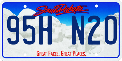 SD license plate 95HN20