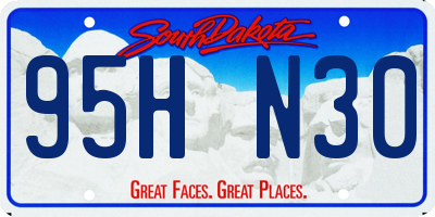 SD license plate 95HN30