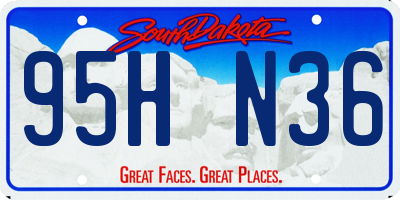 SD license plate 95HN36