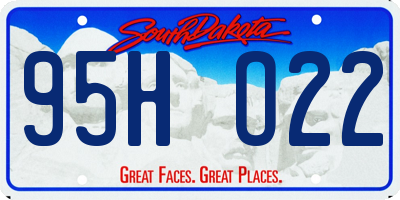SD license plate 95HO22