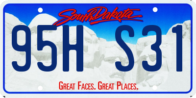 SD license plate 95HS31