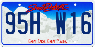 SD license plate 95HW16