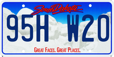 SD license plate 95HW20