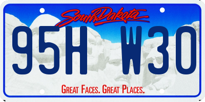 SD license plate 95HW30