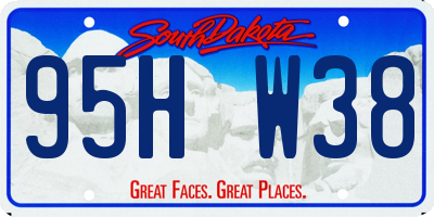 SD license plate 95HW38