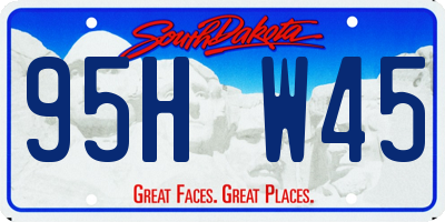 SD license plate 95HW45
