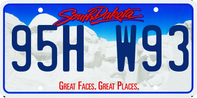 SD license plate 95HW93