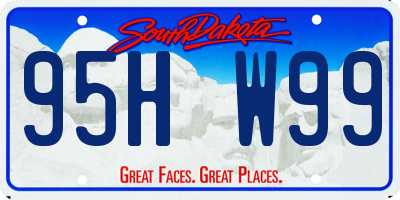 SD license plate 95HW99