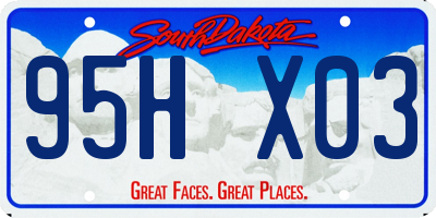 SD license plate 95HX03