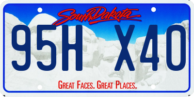 SD license plate 95HX40