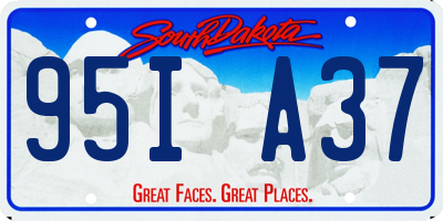 SD license plate 95IA37
