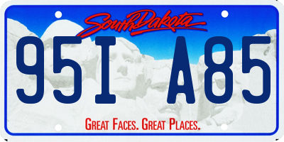 SD license plate 95IA85