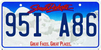 SD license plate 95IA86