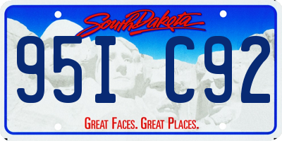 SD license plate 95IC92