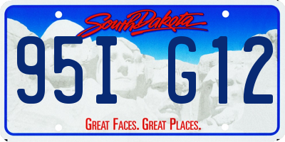 SD license plate 95IG12