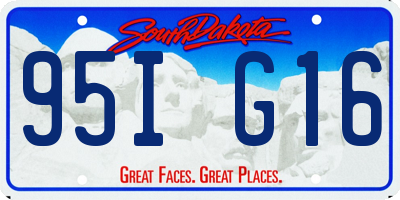 SD license plate 95IG16