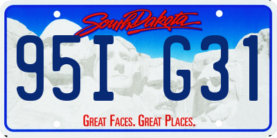 SD license plate 95IG31