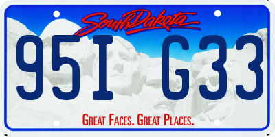 SD license plate 95IG33
