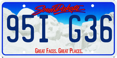 SD license plate 95IG36