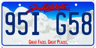 SD license plate 95IG58