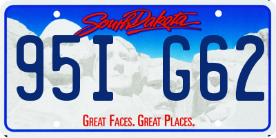 SD license plate 95IG62