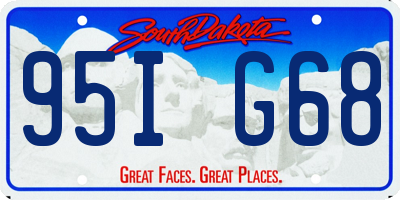 SD license plate 95IG68