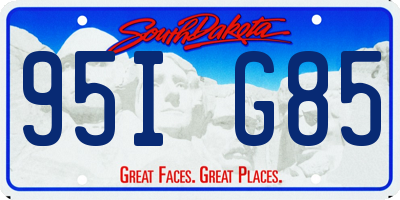 SD license plate 95IG85