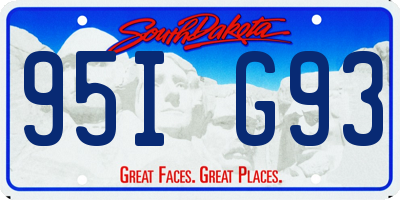 SD license plate 95IG93