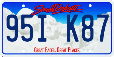 SD license plate 95IK87