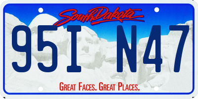SD license plate 95IN47
