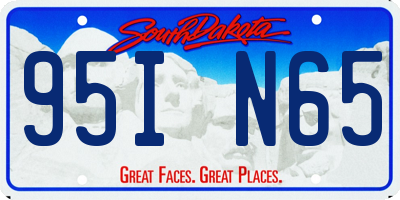 SD license plate 95IN65