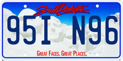 SD license plate 95IN96