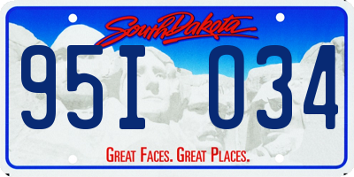 SD license plate 95IO34