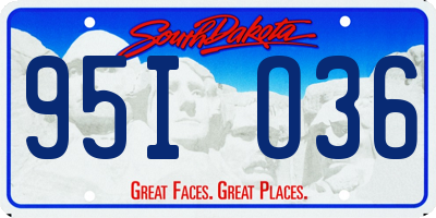 SD license plate 95IO36