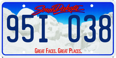 SD license plate 95IO38