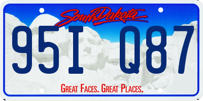 SD license plate 95IQ87