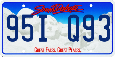 SD license plate 95IQ93